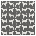 Bloodhound Silhouettes Grey and White Patterned Fabric