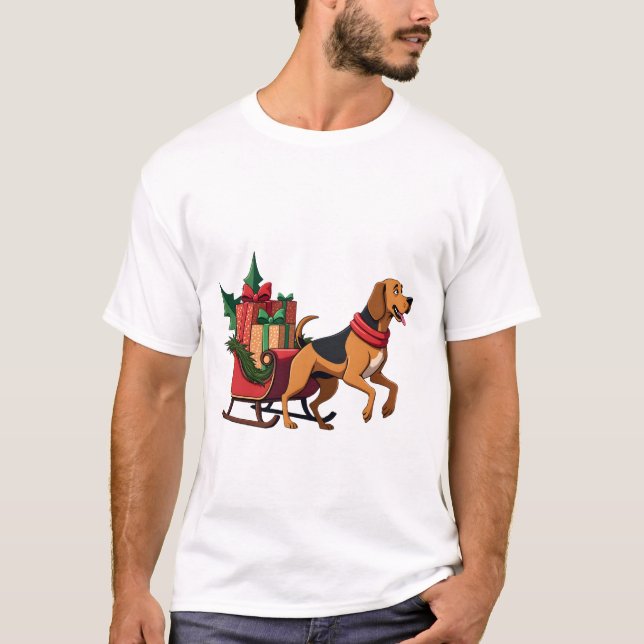Bloodhound Sleigh Puller T-Shirt (Front)