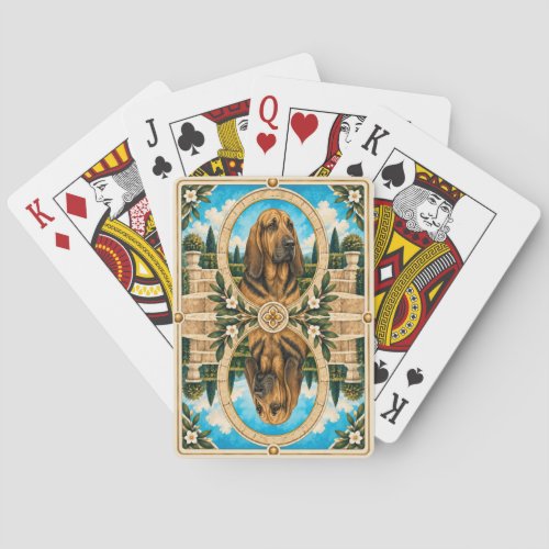 Bloodhound, Vintage Watercolor Dog Art Poker Cards