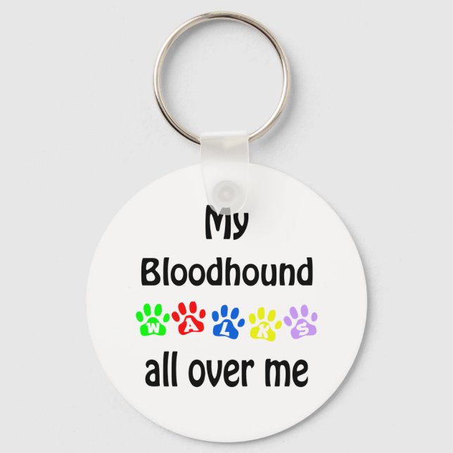 Bloodhound Walks Design Keychain (Front)