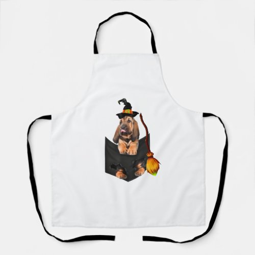 Bloodhound witch pocket Halloween dog t_shirt Apron