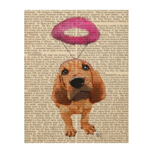 Bloodhound With Angelic Pink Halo Wood Wall Decor