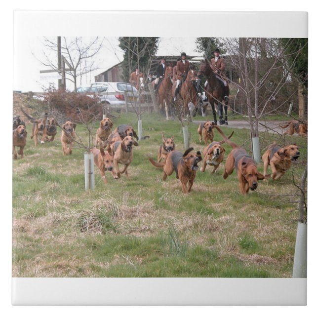 bloodhounds working.png ceramic tile (Front)
