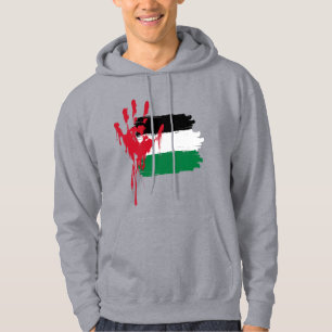 Bloodied Hand-Print Palestine Hoodie – Justice