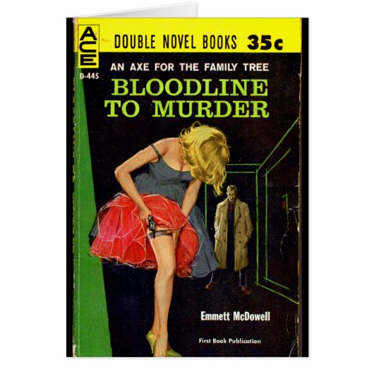 Bloodline to Murder pulp cover Cards (Front)