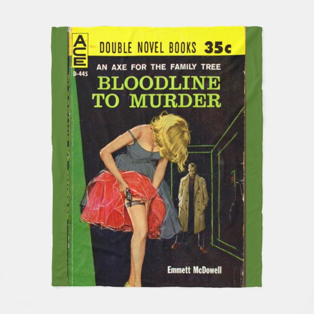 Bloodline to Murder pulp cover Fleece Blanket (Front)