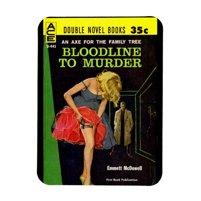 Bloodline to Murder pulp cover Magnet (Vertical)