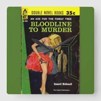 Bloodline to Murder pulp cover Square Wall Clock
