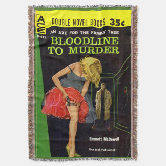 Bloodline to Murder pulp cover Throw Blanket
