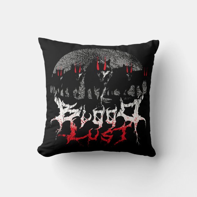 Bloodlust Wolf Pack Throw Pillow (Front)