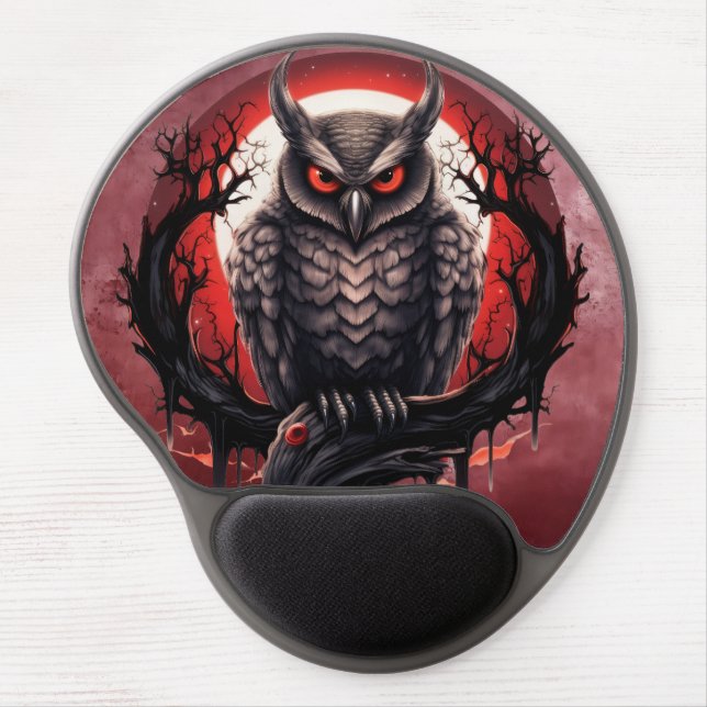 Bloodmoon Horned Owl Gel Mouse Pad (Front)