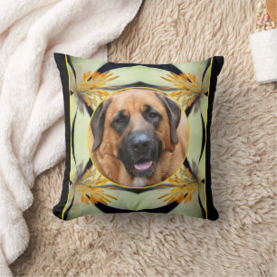 Bloodroot Flower Frame Create Your Own Pet Photo Throw Pillow