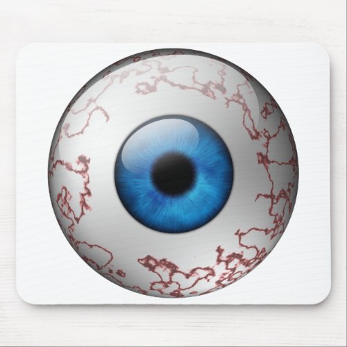 Bloodshot Blue Eyeball Mouse Pad