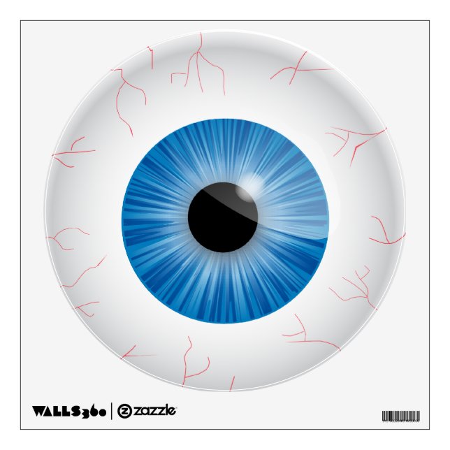 Bloodshot Blue Eyeball Wall Sticker (Front)