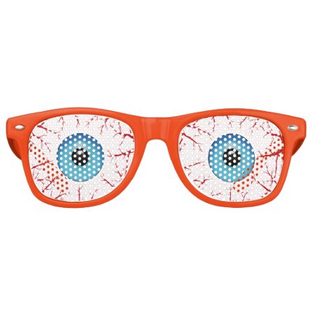 Bloodshot Blue Eyeballs Halloween Retro Sunglasses