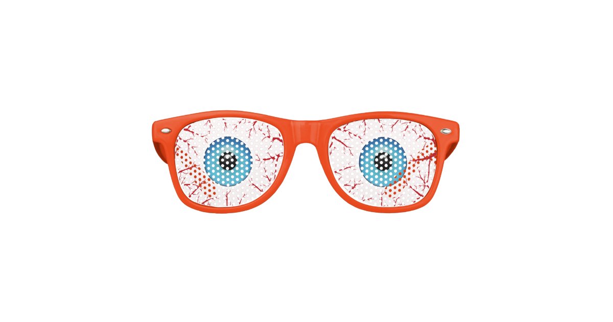 Bloodshot Blue Eyeballs Halloween Retro Sunglasses | Zazzle