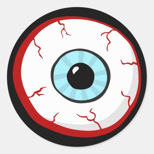 Download Bloodshot Eye Ball Funny Cartoon stickers | Zazzle.com