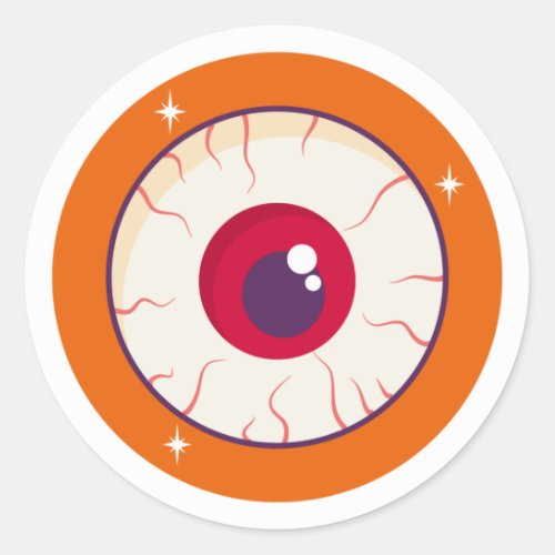 Bloodshot Eyeball Halloween Classic Round Sticker