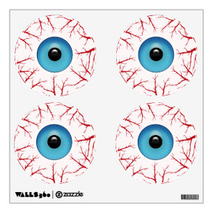 Bloodshot Eyeballs Halloween Creepy Wall Decal