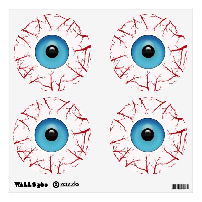 Bloodshot Eyeballs Halloween Creepy Wall Decal (Front)