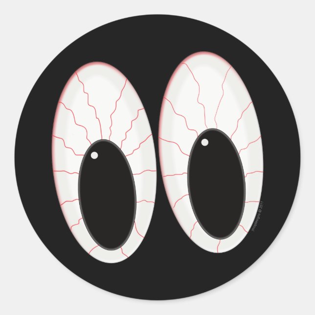 Bloodshot Eyeballs Halloween Eyes Classic Round Sticker (Front)