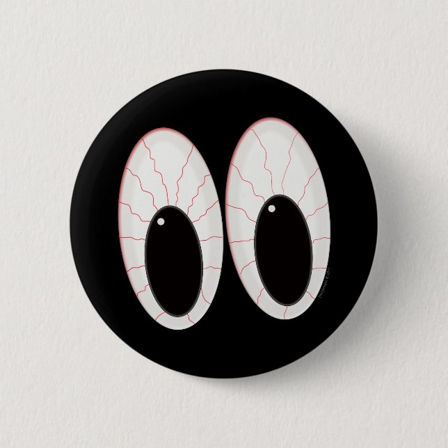 Bloodshot Eyeballs Halloween Eyes Pinback Button (Front)