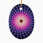 Bloodshot Fractal Swirl Ceramic Ornament