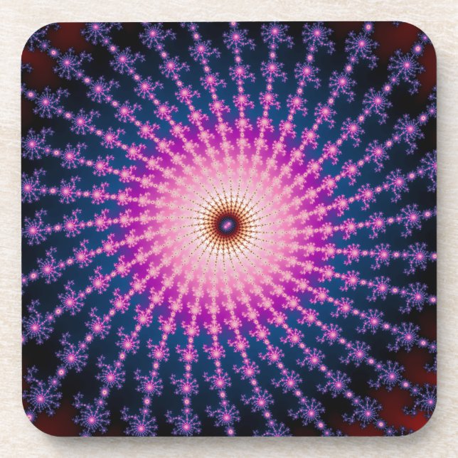 Bloodshot Fractal Swirl Drink Coaster (Front)