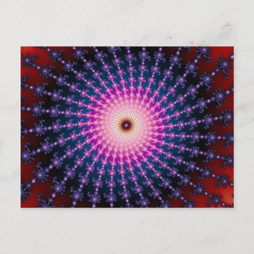 Bloodshot Fractal Swirl Postcard