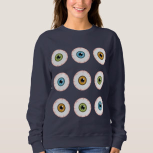 Bloodshot Halloween Eyeballs In Different Colors Sweatshirt