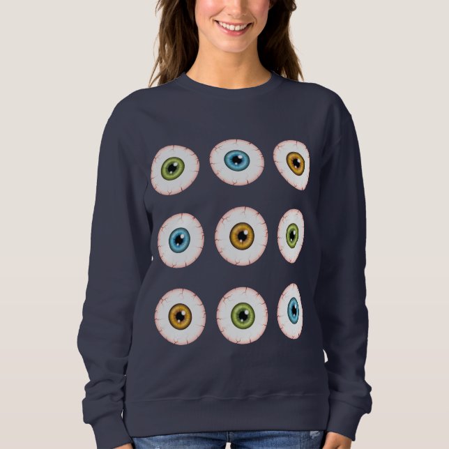 Bloodshot Halloween Eyeballs In Different Colors Sweatshirt (Front)