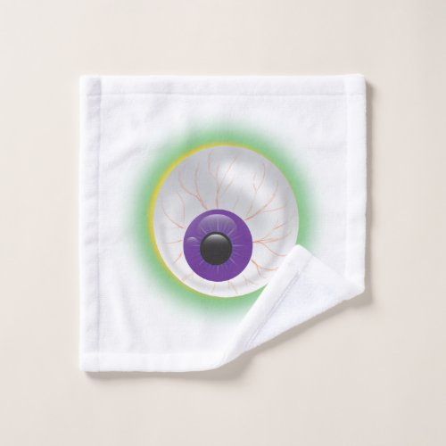 Bloodshot Purple Monster Eyeball Boo Halloween Wash Cloth