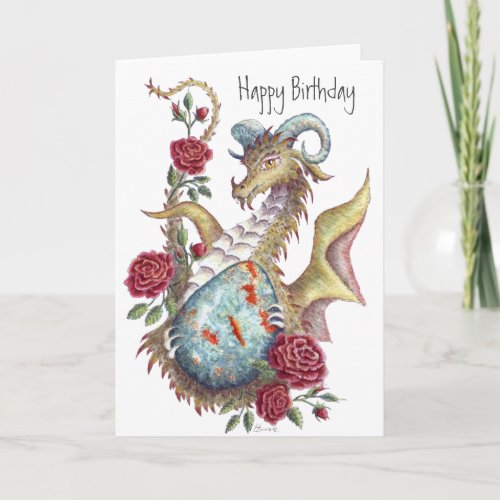 Bloodstone Dragon Aries _ Birthday Card