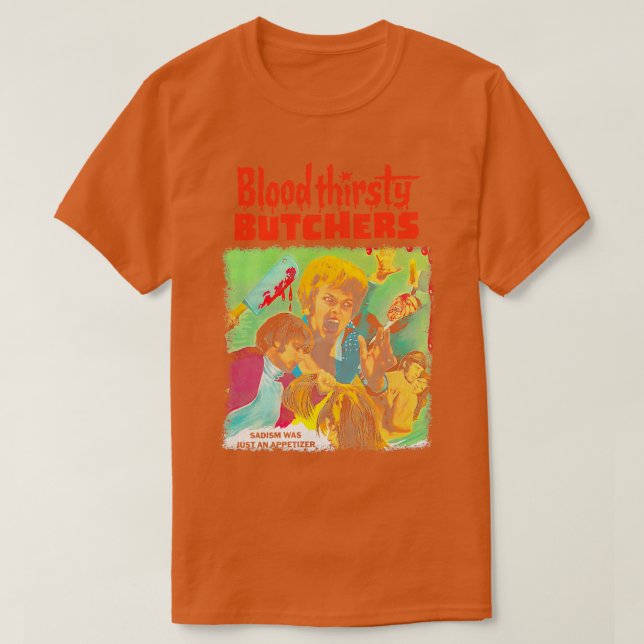 Bloodthirsty Butchers Midnight Video Cult Horror M T-Shirt (Design Front)