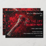 Bloody Ax Scary Horror Halloween Party Invitation<br><div class="desc">Customize for any event</div>