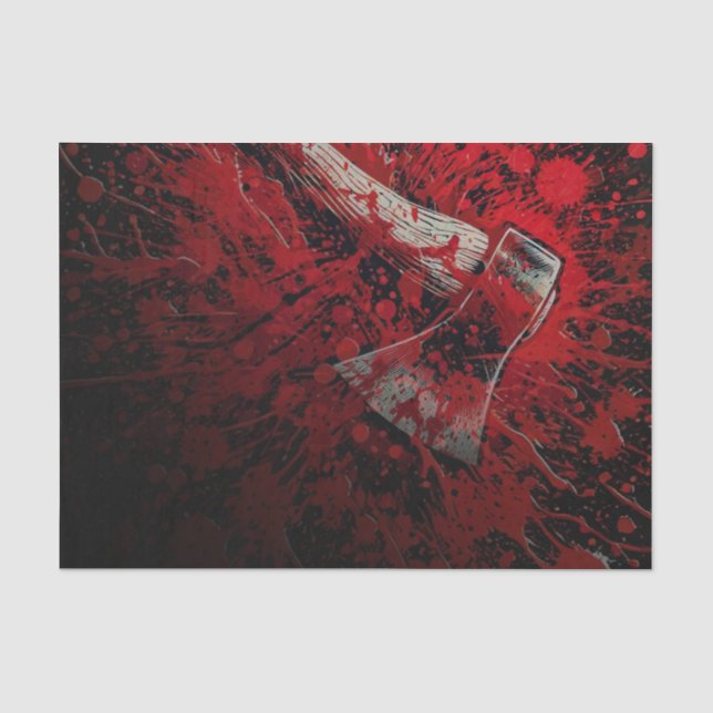 Bloody Ax Scary Horror Halloween Party Tissue Paper (Front)