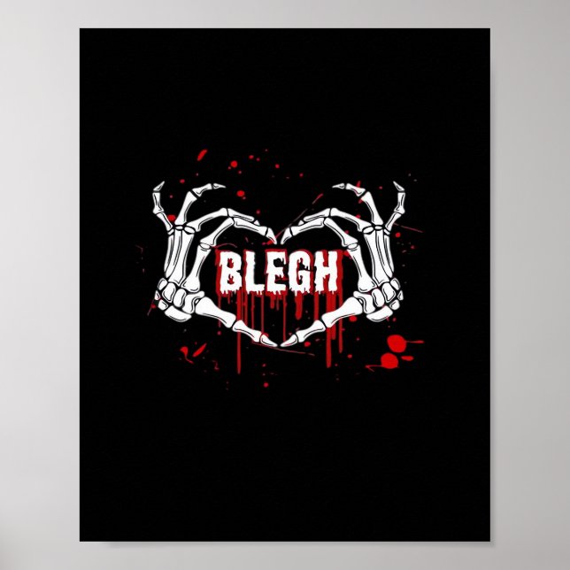 Bloody Breakdown, Skeleton Heart Hands Emo, Metalc Poster (Front)