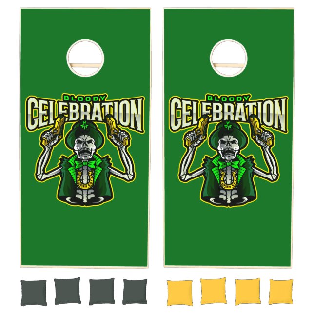 Bloody Celebration Skeleton Leprechaun Cornhole Set (Set)