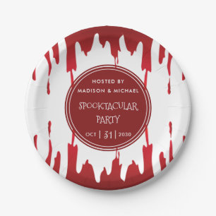 Bloody Drips Halloween Red Scary Paper Plates