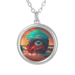Bloody Eyes Silver Plated Necklace