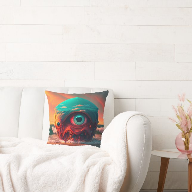 Bloody Eyes Throw Pillow (Couch)