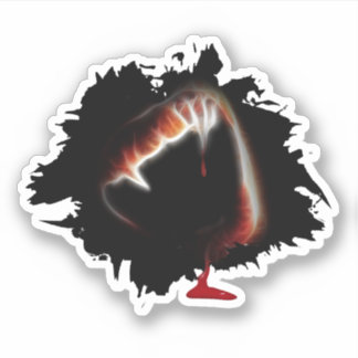 Bloody Fangs Halloween Sticker