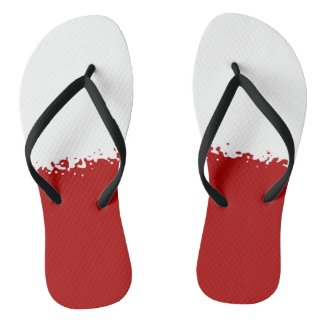 Bloody feets, crazy two color red and white flip flops
