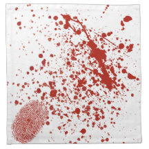 bloody fingerprint napkin