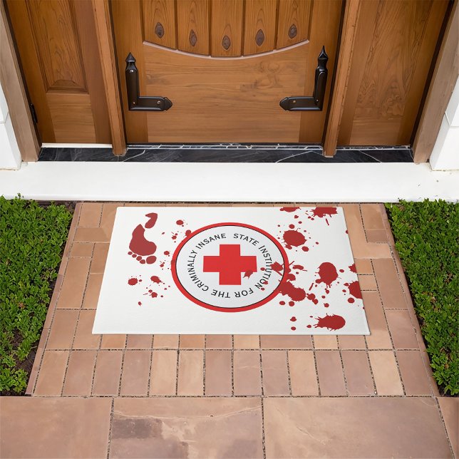 Bloody Foot Print Spatter Insane Asylum Doormat (Creator Uploaded)