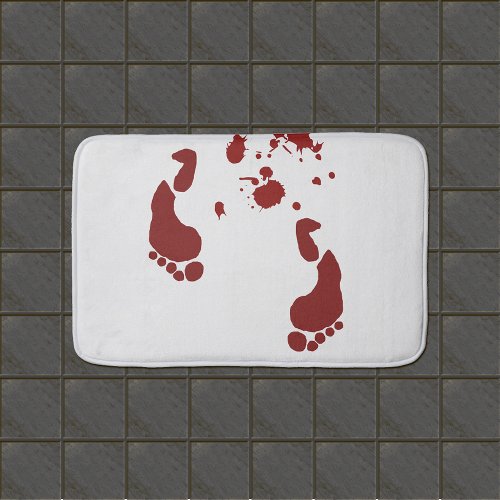 Bloody Footprints Blood Splattered Bath Mat