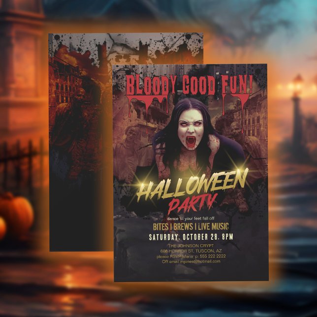 Bloody Good Fun Halloween Party ID980 Invitation (Creator Uploaded)