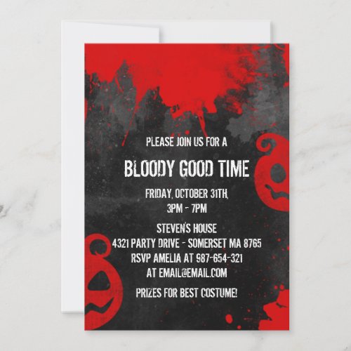 Bloody Good Time Creepy Halloween Party Invitation