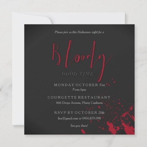 Bloody Good Time Scary Party Invitation