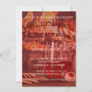 Bloody Halloween Cocktail Party Invitation
